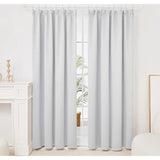 Gordijn ondoorzichtig, plooiband, gordijnen kinderkamer, thermische gordijnen, 229 x 168 cm (hoogte x breedte), zilvergrijs, set van 2