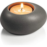 Fancy Home theelichthouder, Stones, keramiek, grijs, 10x4,3x15,6 cm
