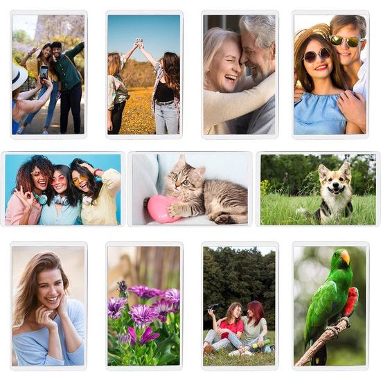 Kurtzy (20Pak) Blanke Foto Lijst Inleg Koelkast Magneten - Voor Foto’s 9,8 x 5x9 cm - Doorzichtig Helder Acryl Koelkast Magneten voor Kleine Foto’s - Geschenken voor Familie & Vrienden