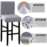 Stoelhoezen, 4-delige set, stretch barkrukhoezen, afneembaar, wasbaar, stoelbescherming, decoratie, stoelbekleding, barkruk, stoelovertrekken voor pub, teller, bar, café, klassiek wit