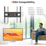 TV-muurbeugel voor 23-60 inch LED CD flat- en gebogen (gebogen) televisie, draaibaar, kantelbaar, uitschuifbare en intrekbare tv-wandhouder, houdt tot 45 kg, max. VESA 400 x 400 mm