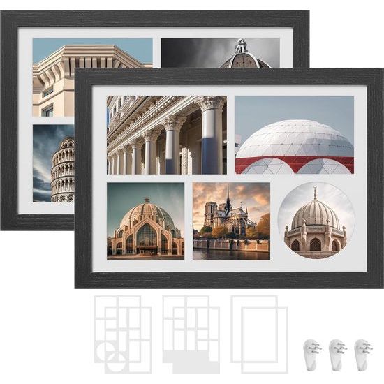 Fotolijst A4 zwart set van 2