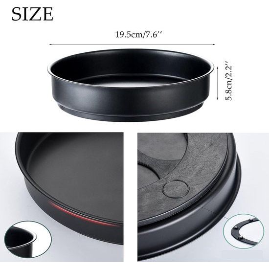 Lazy Susan keukenorganizer, draaitafelorganizer, 360 graden draaibare opbergcontainer voor voedsel, kruidenhouder van roestvrij staal, Lazy Susan (zwart/20 cm)