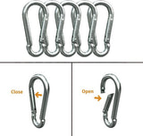 Karabijnhaakset (60 mm, 80 mm, 100 mm) met kliksluiting van hoogwaardig premium staal voor kamperen, wandelen, sleutelhangers, karabijnhaken van 120 kg tot 350 kg