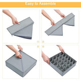 10 stuks stoffen opbergdozen, lade-organizer, opvouwbare kledingkast-organizer, opbergsysteem voor ondergoed, beha's, sokken, kleding, grijs