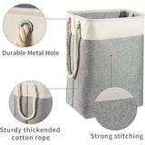 Grote wasmand 78L, opvouwbare wasmand met touwhandgrepen opbergcontainer geschikt voor slaapkamer wasruimte badkamer 60 x 42 x 31 cm beige + grijs
