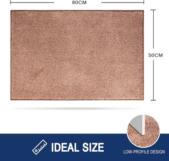 Schoonloopmat, voor binnen, 50 x 80 cm, antislip, machinewasbare vloermat, schoonloopmat, entreemat met waterabsorberende deurmat voor hond, ingang, voordeur en hal
