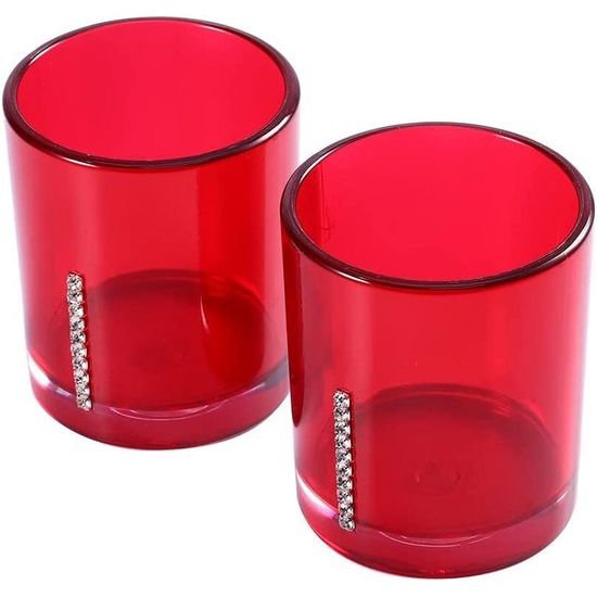 Yosoo 5-delige eersteklas badkamerset van hoogwaardig acryl met diamanten bad accessoires set lotion flessen, tandenborstelhouder, tand beker, zeepbakje (rood)