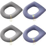 4 stuks wc-stoelhoezen, warm wc-zitkussen, wc-brilhoes, wasbaar, dik, wasbaar, rekbaar, geschikt voor de meeste toiletten