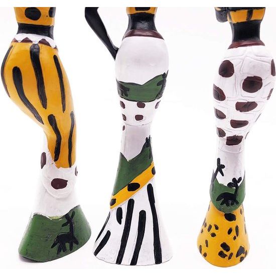 Pak van 3 Afrikaanse sculptuur, Afrikaanse decoratieve vrouwelijke figuur meisje figuur standbeeld decor huis decoratieve zwarte figuren creatieve ambachtelijke poppen ornamenten