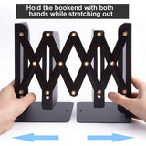 Verstelbare boekensteun, metalen ijzeren verstelbare boekenhouderstandaard, uitbreidbare tijdschriftenmap voor bureau, plank, kantoor, briefpapier, uitschuifbaar tot 48,3 cm