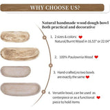 Houten schaal decoratieve houten dienblad decoratieve schaal: groot dienblad rechthoekig sleutelschaal hout lengte 42 cm sleutel schaal kaarsen bord fruitschaal tafel decoratief dienblad