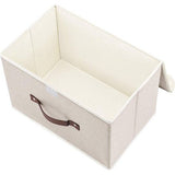 3 stuks opvouwbare opbergdozen met deksel, opbergdozen met deksel, dozen voor kleding, opbergdozen voor speelgoed, rek - beige