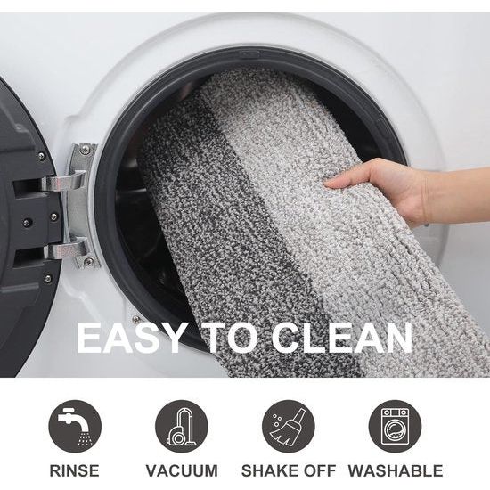 Indoor Dirt Trapper Mat, Antislip Deurmat, Machinewasbaar, Robuuste Deurmat, Absorberende Deurmat voor Honden, Ingang, Voordeur (43 x 76 cm, Grijs)