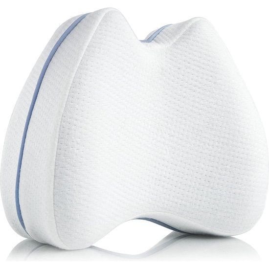 Kniekussen voor zijslapers, orthopedisch beenkussen voor pijnvrije slaap, ergonomisch steunkussen van visco-elastisch traagschuim, ademende overtrek, wasbaar, 23,5 x 9,5 cm