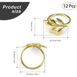 Pak van 12 gouden servetringen, servetringen, bladeren servethouders, metalen servetgespen bladeren voor bruiloft, Kerstmis, verjaardag, Valentijnsdag, familiereünie, etentje