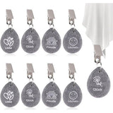 8 stuks tafelkleedgewichten voor buiten, tafelkleedgewichten van natuursteen met clip, tafelkleedhouder, gewichten, tafelkleed met 4 patronen (liefde, bloem, zon) voor feest, picknick, bruiloften