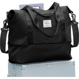 Reistas voor dames, 40 x 20 x 25 cm, handbagage, tas, weekendtas, zwemtas, waterdicht, reistas, duffle bag, fitnesstas, trainingstas voor vrouwen, voor reizen, gym, A12 zwart