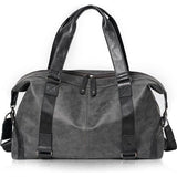 Reistas oversized waterdichte sporttas gymtas PU leer weekendtas fitness tas bagage tas overnachting handbagage heren dames, grijs