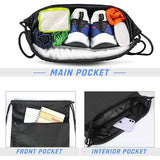 Sporttas met trekkoord Zwemmen PE-tassen met trekkoord voor dames Heren Reizen Strandschooltas met waterdicht voor kinderen Jongens, zwart, casual