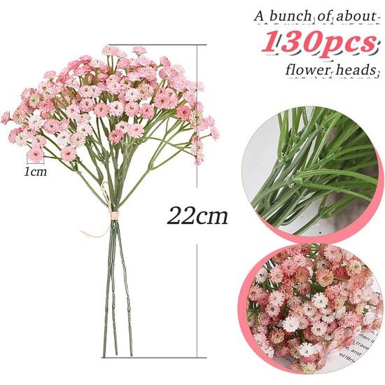 3 bundels kunstbloemen Gypsophila kunstbloemen boeketten bloemstuk voor knutselen bruiloft party huisdecoratie