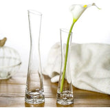 20 cm kleine bloemenvaas, hoge dunne glazen vazen met smalle hals, heldere mini-mond vazen met enkele steel voor decoratieve huisdecoratie, woonkamer, kantoor centerpieces, transparant.