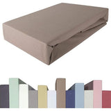 Hoeslaken voor matrassen van 20-40 cm, 200 x 220-240 tot 220 x 220-240 cm, Oeko-Tex, katoen met 5% elastaan, premium hoeslaken voor boxspringbed, in toffee