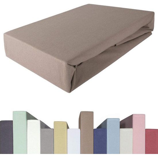 Hoeslaken voor matrassen van 20-40 cm, 200 x 220-240 tot 220 x 220-240 cm, Oeko-Tex, katoen met 5% elastaan, premium hoeslaken voor boxspringbed, in toffee