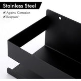 Doucheplank, zwart, doucheplank, doucheplank, wandplank, badkamerrek, 40 cm, roestvrij staal, wandmontage,
