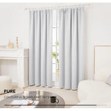 Gordijn ondoorzichtig, plooiband, gordijnen kinderkamer, thermische gordijnen, 229 x 168 cm (hoogte x breedte), zilvergrijs, set van 2