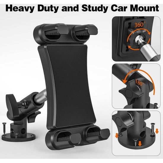 Tablethouder voor het dashboard, keukenwandhouder voor iPad/iPad Mini, Samsung Galaxy, smartphones en tablets, 4,7-13,5 inch, verstelbare tabletstandaard voor keuken, slaapkamer, badkamer, auto