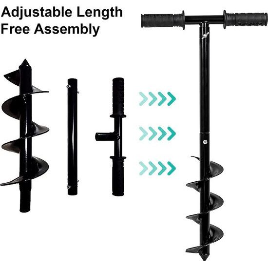 Handerdboor, tuin, grondboor, slakken, spiraalboor met handvat, professionele grondboor, metaalboor, turboplanter voor boormachine, om bloesem en struiken in de planten