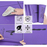 Opvouwbare yogamat voor dames, antislip oefenmat voor thuis, sportschool, reizen, yogaset met stretchband voor yoga, pilates en fitness