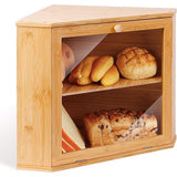 Bamboo Bread Bin, Bread Box, Food-Safe Bread Storage Bin, Easy to Clean