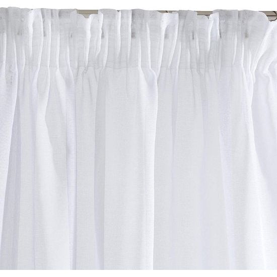 Gordijn glad transparant plooiband-1STK. Gordijnringen doorzichtig elegant hoogwaardig glamour, slaapkamer, woonkamer, etamine, stof, wit, 140x270 cm