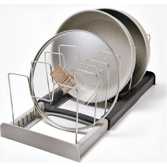 Dekselhouder, roestvrije pannenhouder, pannenorganizer, multifunctioneel telescopisch opbergrek, verstelbaar potdeksel, opslag, voor keukengerei, deksel, pannenorganizer