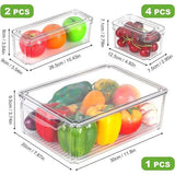 Koelkast Organizer, Transparante Stapelbare Opbergdoos Organizer Set Kleine Koelkastdoos Pantry Opbergdoos voor Keukens, Koelkast, Kasten Planken, Badkamer, Set van 7