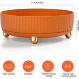 Roterend opbergrek, kruidenrek, draaibaar voor keuken, eetkamer, kast, dresser, 360 graden draaibaar, kruidenrek, organizer, draaibare cosmetica-organizer, opbergrek, draaiplateau organizer, oranje