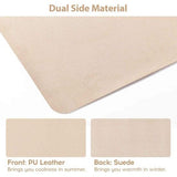 Uitgebreide muismat, grote muismat, bureaumat, bureauonderlegger voor laptop, toetsenbord, muis, schrijfblok, PU-leer, waterdicht + suède, antislip, 80 x 40 cm (beige)