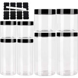 plastic opbergcontainers, opbergdoos keuken 8-delige opbergcontainerset (0,2L+0,4L+0,5L+1L) met deksel, opslagcontainers, cornflakes opbergdoos voor opslag granenmeel theekruiden