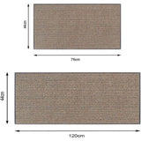Keukentapijt wasbaar antisliptapijt loper jute imitatieweefsel keukenmat keukenloper vuilvangmat keuken- en eetkamerset natuurrubber achterkant 44 x 75 + 44 x 120 cm