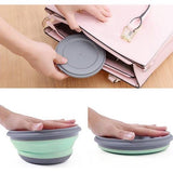 Opvouwbare Kom, 3 stks Draagbare Opvouwbare Siliconen Kom Camping Voedsel Opslag Dozen ronde Voedsel Opbergdoos, Opvouwbare fruitsalade kom voor kamperen, wandelen, keuken, Outdoor School, groen