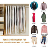 12 stuks kledingzakken, 60 x 100 cm, afdekking met ritssluiting aan de zijkant, stofdicht en waterdicht, voor overhemden, pakken, mantels