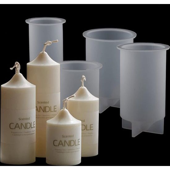 Kaarsenvormen voor gieten, siliconen kaarsvorm, pijlerkaarsvormen, siliconen, kaarsvorm, siliconen, verpakking van 4