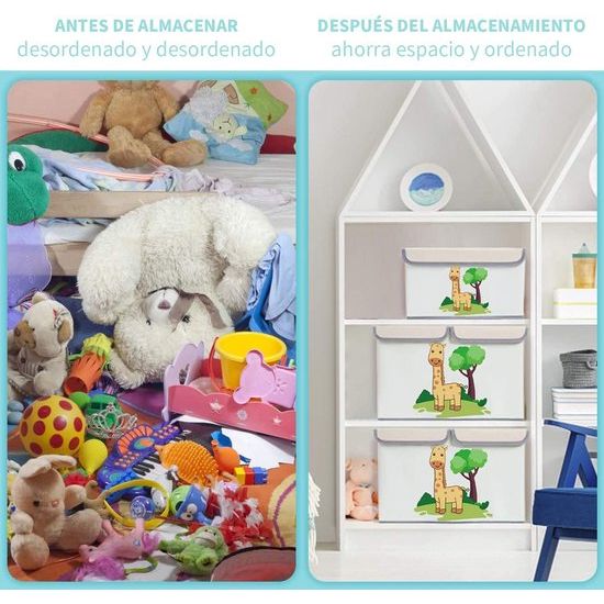 2 stuks opbergdozen voor kinderen met deksel, grote speelgoedkist, opbergkist met handgrepen, opvouwbare opbergdozen voor kinderkamer, boeken, kleding, speelgoed