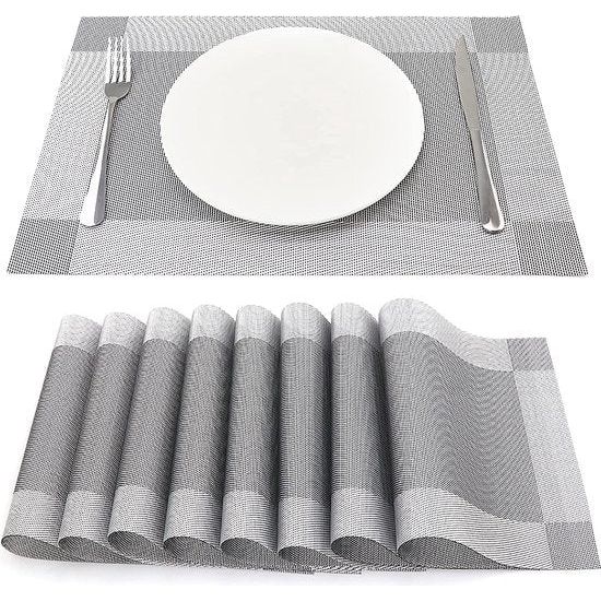 Geweven placemats, set van 4 of 8 stuks, vinyl, 45 x 30 cm, Set van 8