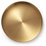 Ronde roestvrijstalen dienblad dienblad gouden sieraden en make-up organizer/kaarsplaat goud (14 cm)