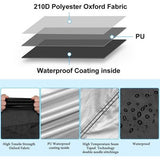 Motorcycle Cover with Sealing Adhesive XXXL, 210D Oxford Fabric Motorcycle Tarpaulin, Waterproof, Breathable, Outdoor Motorcycle Garage, Black (265 x 105 x 133 cm)