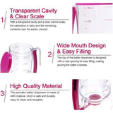 Deegdispenser, deegdispenser, 900 ml, cake, deegdispenser, maatbeker, doseerder, wafels, deegdispenser, deegdispenser, cupcake, speciale batter, bakken, doe-het-zelf gereedschap met deksel