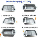 Opvouwbare afdruiprek met afdruiprek, opvouwbare droogrekset, draagbare serviesorganizer, ruimtebesparend keukenopbergvak, grijs, s